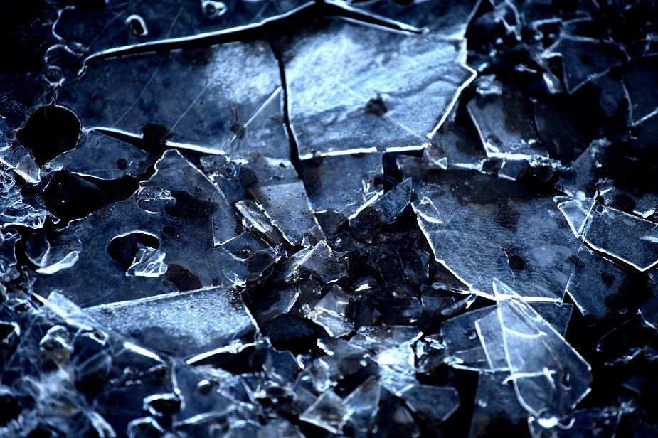 a sheet of broken ice