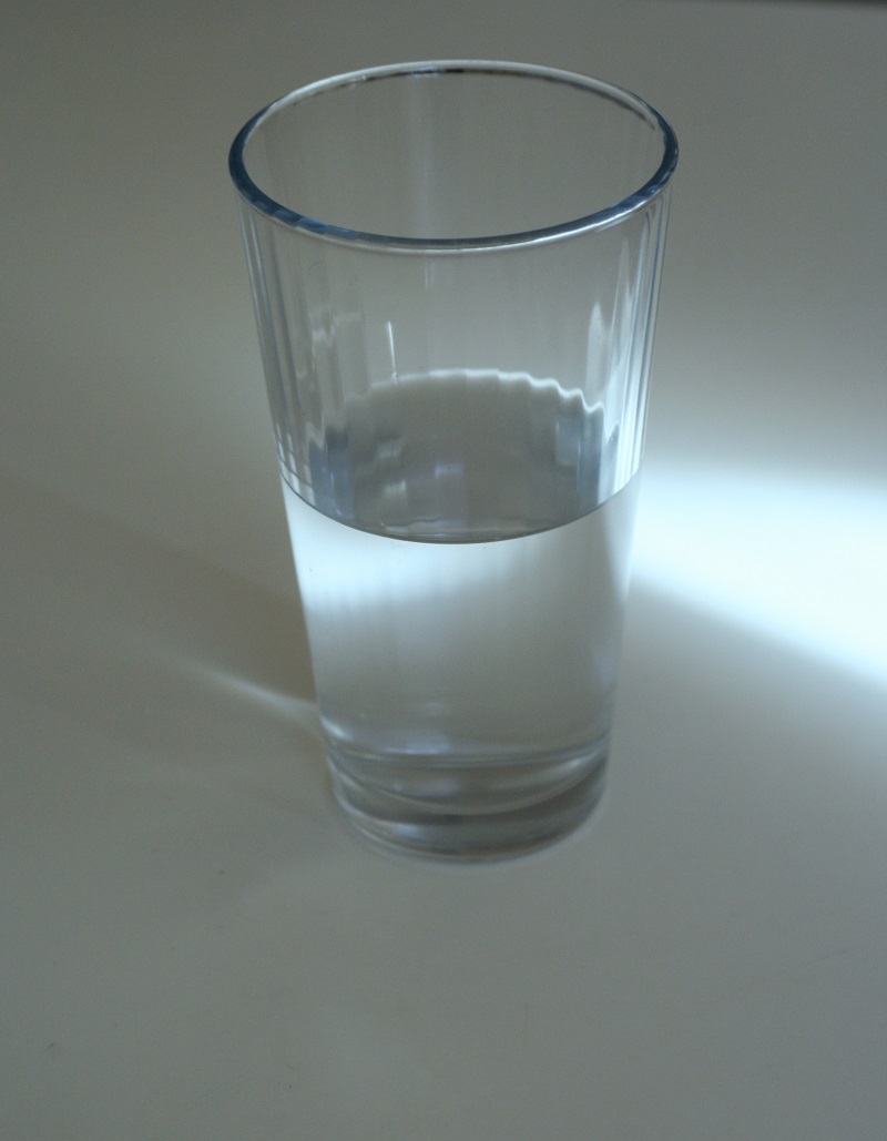 a glass of water could be half empty or half full
