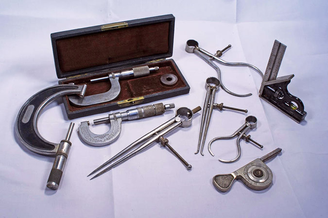a set of micrometers in a briefcase
