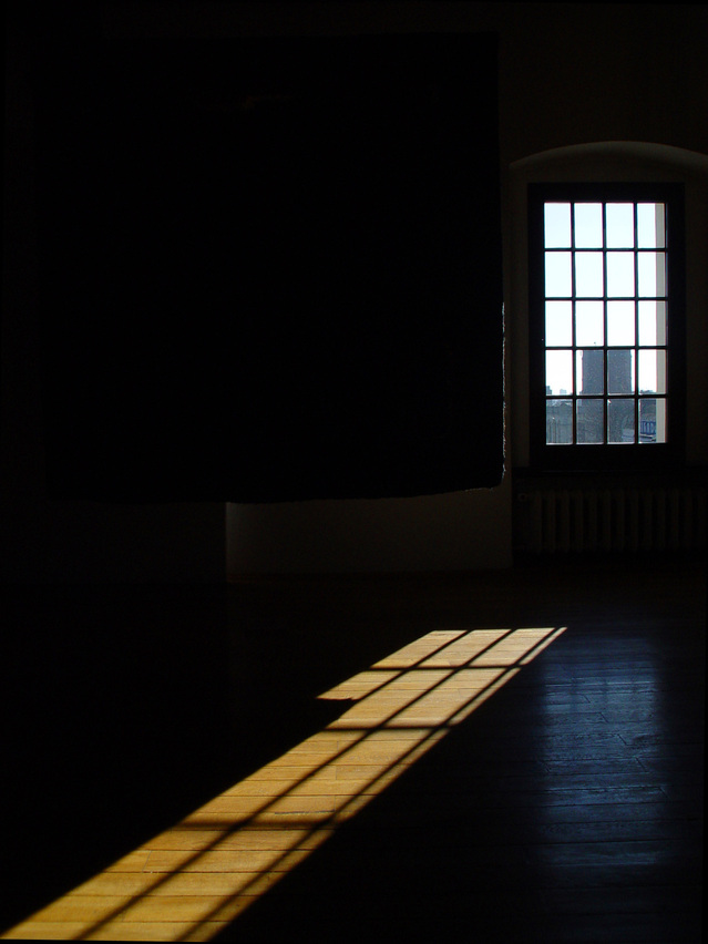 a narrow beam of light through a window