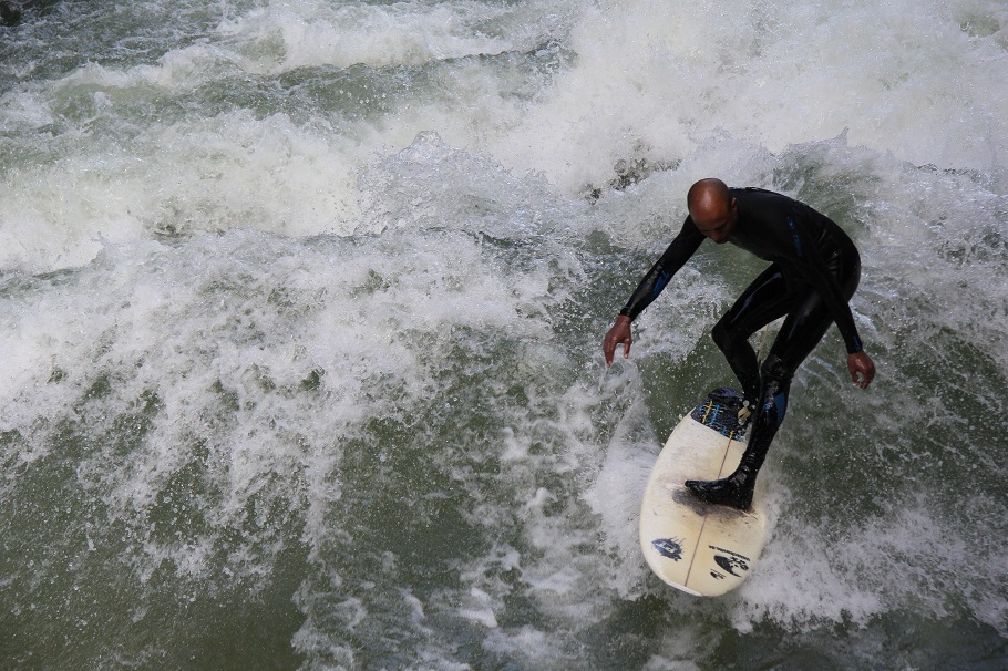 a surfer in the ocean
