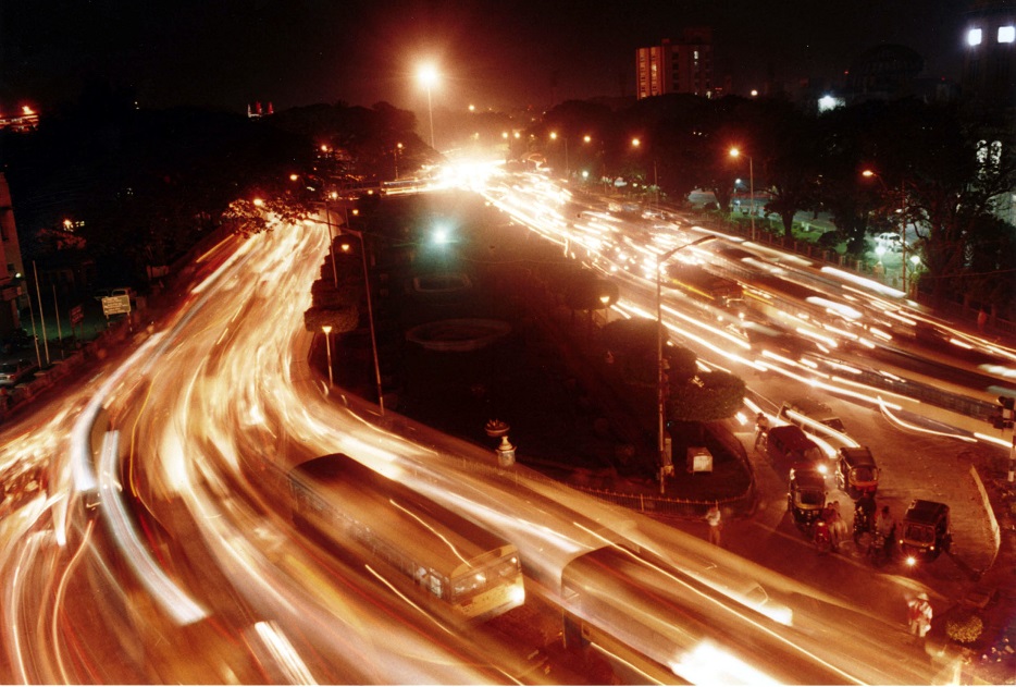 a time lapse of traffic in a city